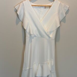 Altar'd State White Ruffle Mini Dress